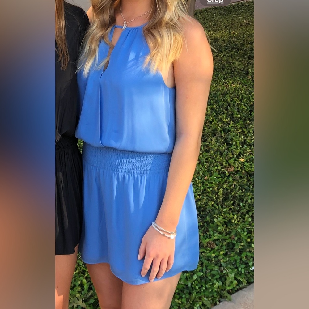 Parker Blue Sleeveless Mini Dress